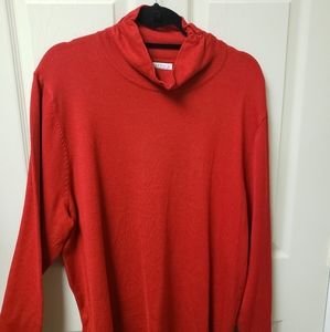 Joseph A Red Mock Turtleneck